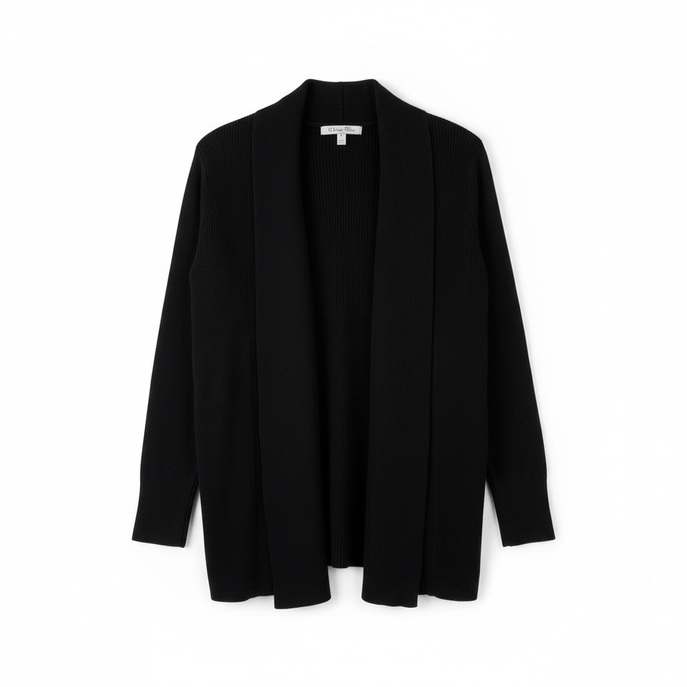 Olivia Sky Ribbed Knit Cardigan Sweater in Black Women’s Size S